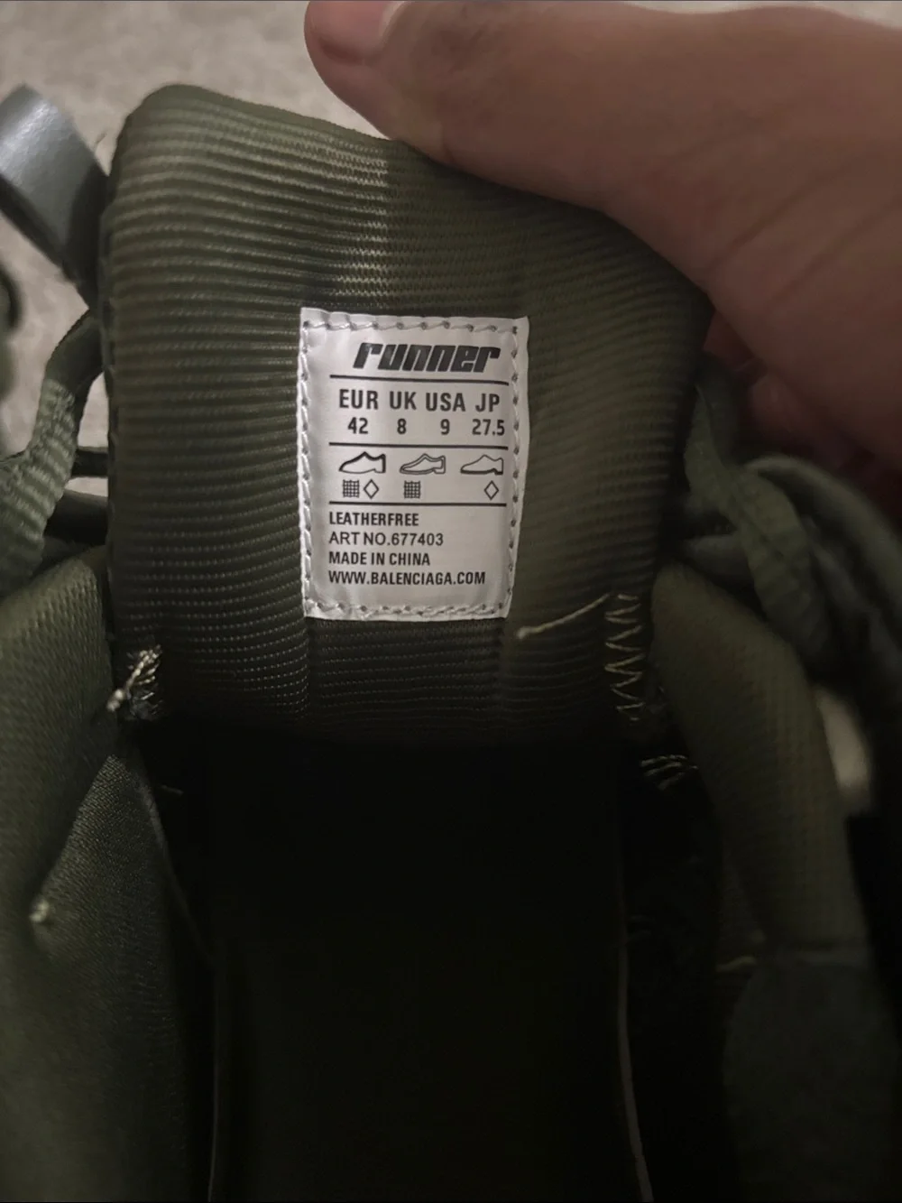 Balenciaga Olive Green Layered Track Sneakers